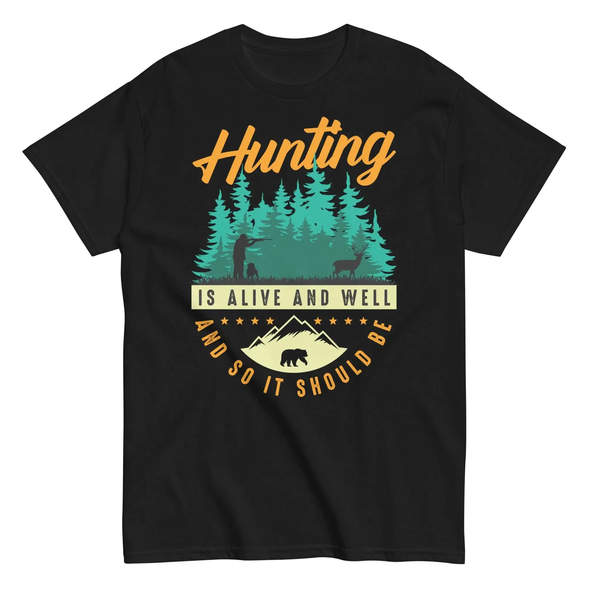Wildman Hunting & Outdoor Reviews - Camiseta 'Eu Devia Estar Caçando' com