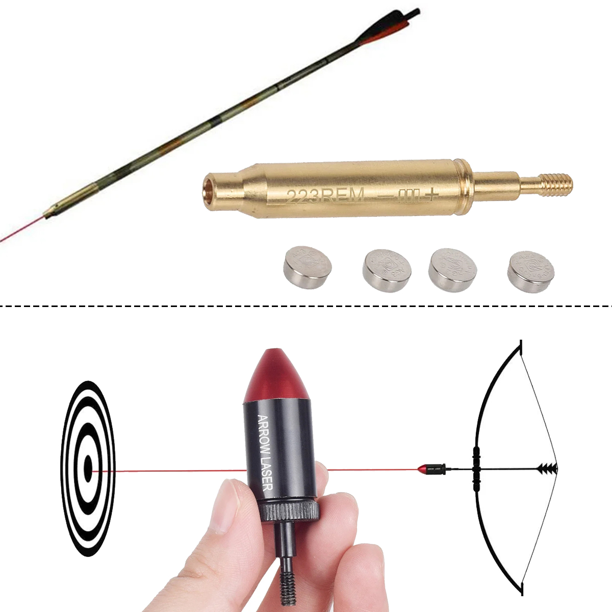 Laser Boresighter Kit - Tiro com arco tático.223 rem laser