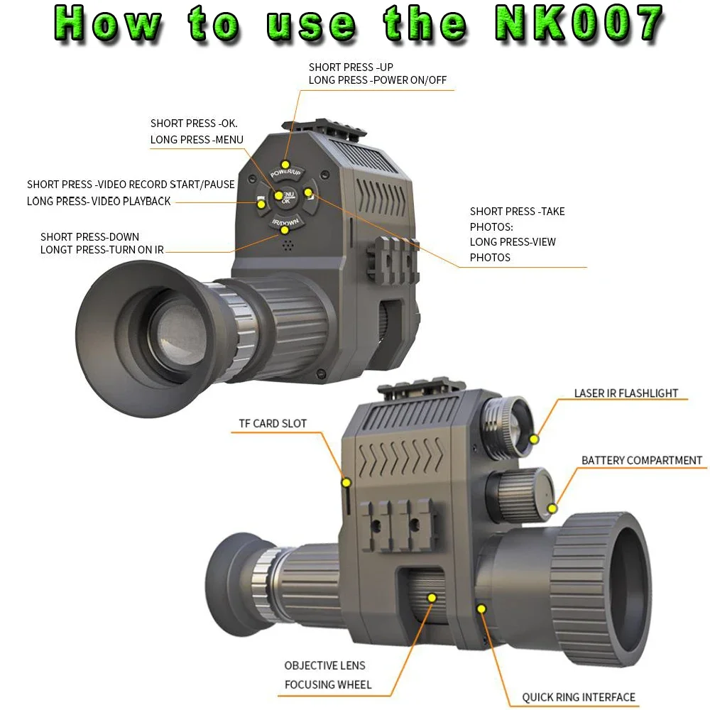 Megaorei NK007plus 200-400M Mo - Outdoor Hunting Digital Night Vision avaliação e preço